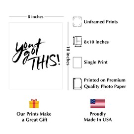 You Got This - Living Room Wall Decorations for Home, Wall Pictures for Living Room Decor, Boho Wall Hanging Wall Decor, Inspirational Wall Art for Office and Home, Unframed - 8 X 10