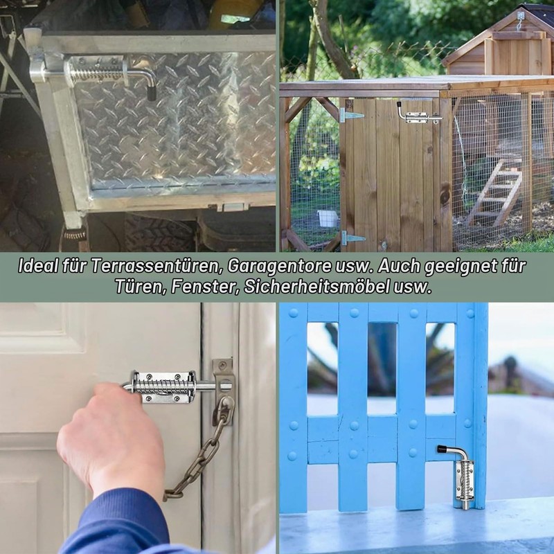 Pack of 2 Spring Latch Gate Latch, 304 Stainless Steel