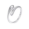 Bestyle Adjustable Rings Women's 925 Silver Droplet Ring, Gemstone Ring,