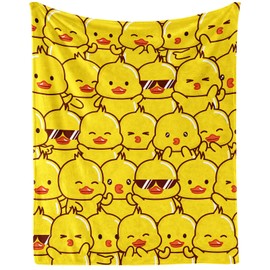 Homieblanket Duck Blanket for Boys Girls, Cute Duck Themed Design Printed Throw Blankets for Kids Lap, Chair Sofa, Warm Soft Cozy Blanket, 40"x 50"