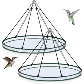 FoldTier FoldTier 2 Pieces Universal Wild Bird Seed Catcher Hanging Hoop Platform Bird Seed Catcher Tray for Hummingbird Feeders Bee Feeder Outdoor Garden Accessories (24 Inch)