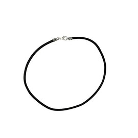 DragonWeave Extra Thick 4mm Wide Black Leather Cord Silver Plated Mens Necklace - 22 Inches