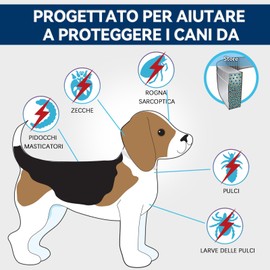 Collare Antiparassitario per Cani Naturale con Oli Essenziali, Protezione Impermeabile 12 Mesi contro Pulci e Zecche, Antipulci per Cani Regolabile per Taglia Piccola, Media e Grande (2packs)