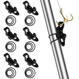 6PCS Fishing Rod Hook Holder, Hook Keeper for Fishing Rod with 3 Sizes Rubber Rings Fishing Hook Holder