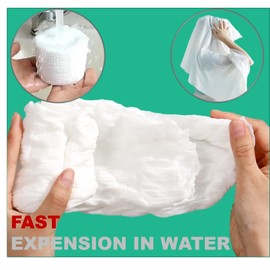 QUALIALL Premium Disposable Bath Towels, Extra Thicker and Larger (55.1” X 27.5"), for Travel Camping Hiking Backpacking, Portable Reusable Quick Dry Pure Cotton 2pcs