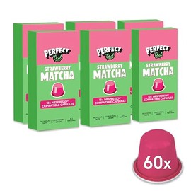 Perfect Ted | Strawberry | 60 Pods Compatible with Nespresso® | Ceremonial Grade Powder | Japanese Matcha Latte
