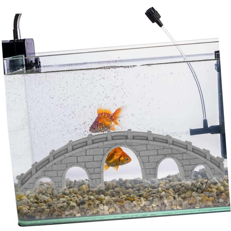 Sosoport Stone Bridge Ornament for Fish Tanks Aquarium Decor Landscape
