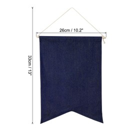 PATIKIL Enamel Pin Display Banner 33cm Long Canvas Blank Holder Board Wall Hanging Trade Badge Flag Collection Organizer for Book Collector Case Pennant Felt Bag Box Blue