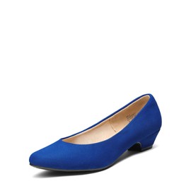 DREAM PAIRS Women's Mila Low Chunky Heel Pump Shoes,Size 10,Royal/Blue,Mila