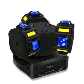 ENDYSHOW 3 Head Moving Head DJ Light,180W 12 LEDs Rotating Beam Stage Moving Lights Uplighting Lights for Events Sound Activated DMX512 Party Lighting for DJ KTV Disco Party Club Wedding Concer