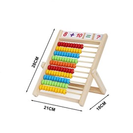 DYOUen Primary School Abacus Slider for Children with Counting Rods/Number Alphabet Cards Calculator Frame Educational Toy Gift