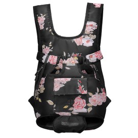 Petmolico Pet Dog Carrier Backpack, Adjustable Dog Legs-Out Front Backpack, Hands-Free Cat Pup Front Carrier Travel Bag, Easy-fit for Traveling Hiking for Small Medium Dogs, Medium, Pink Rose