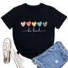 LOOKFACE Women Graphic T Shirts Cute Soft Tees Black Small