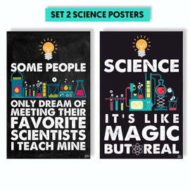 Jinniee Set 2pcs Science Posters for Classroom Middle School, High School Science Classroom Decor, Science Decor, Science Bulletin Board Sets for Kids