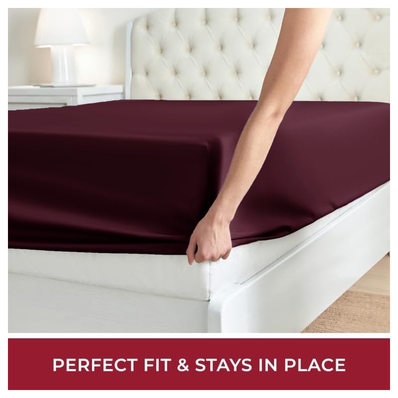 Prime Linens Extra Deep 30Cm Plain Fitted Sheet, Elastic Pocket