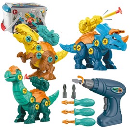 MoonFu Dinosaur Toys for Kids Take Apart Dinosaur Toys STME Learning Educational Building Construction Set with Power Drill - Dinosaur Toy Party Birthday Gifts for Boys Girls