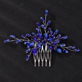 Teyglen Mujeres Delicado Simple Diamantes De Imitación Completos Rojo Negro Novia Boda Peineta Para El Cabello Accesorios Para El Cabello De Lujo Diamantes De Imitación Brillantes Peines Laterales Par