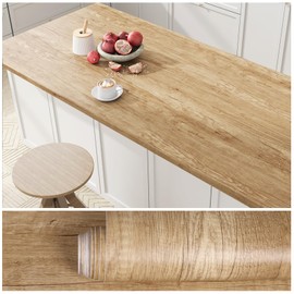 VEELIKE Rustic Oak Wood Contact Paper Peel and Stick Countertops Waterproof Wood Wallpaper for Desk Cabinets 15.7''x118'' Self Adhesive Countertop Contact Paper Woodgrain Vinyl Wraps for Furniture