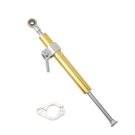 Motorcycle Steering Damper，13" Universal Motorbike Stabilizer Direction Damper for Suzuki Kawasaki Street bikes Super Moto Vibration Damper Accessorie(Gold)