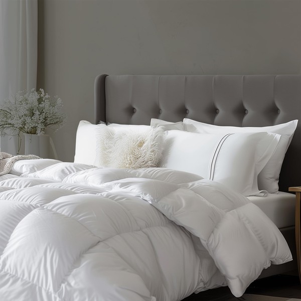Beautyrest 300TC Sateen Cotton European White Down Comforter Queen Size