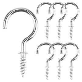 xiaozhenjida 30 Piece 2.8 inch Screw-in Hooks Heavy Duty Hooks Large Ceiling Hooks Carbon Steel Hooks Hanging Hooks Cabinet Shelf Cup Holder HardwareHanging Hooks