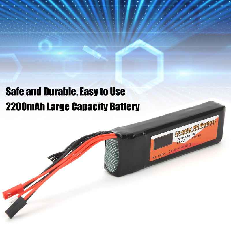 3S Lipo Battery 11.1V 2200mAh 8C Multiplug Large Capacity Battery