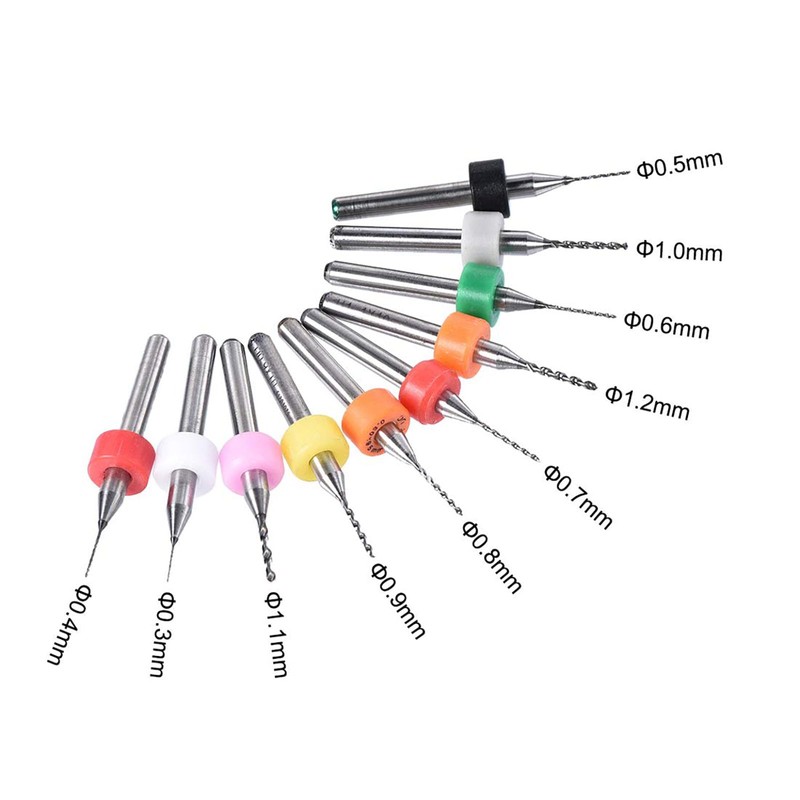 TA-VIGOR 10Pcs 0.3mm-1.2mm Micro Drill Bit, 1/8 Inch Shank PCB