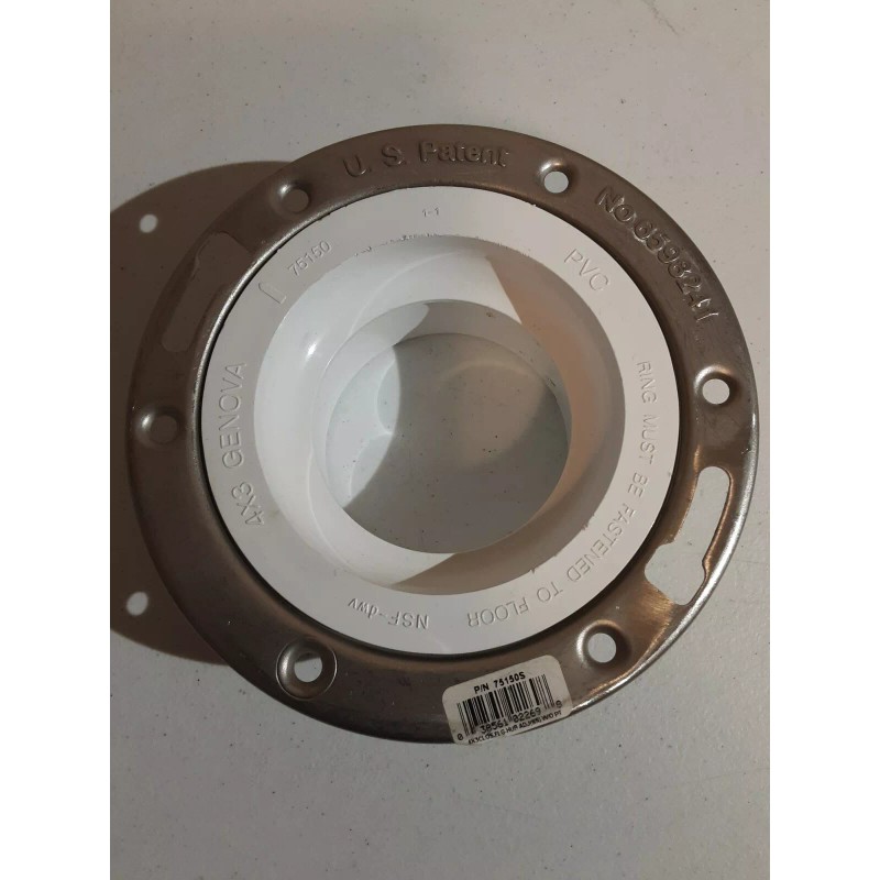 Genova 75150 4x3 Adjustable Closet Flange PVC with A Metal