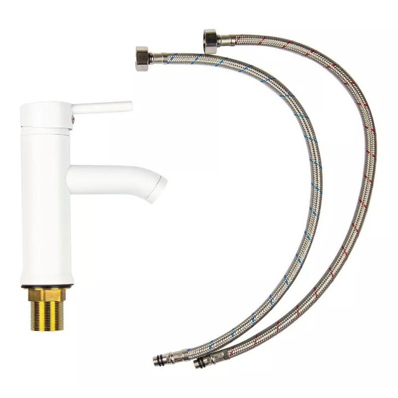 Cnx Mezcladora Monomando Blanca En Acero Inoxidable