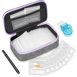 Pill Bags for Travel 120 Pcs, Clear Pill Pouches with Storage Organizer Case, Marker and Pill Remover - Resealable Pill Pockets for Daily and Travel Medication Management