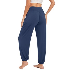 WiWi Viscose from Bamboo Pajamas Pants for Women Casual Lounge Jogger Pant Soft Comfy Pajama Bottom S-XXL, Navy Blue, XX-Large
