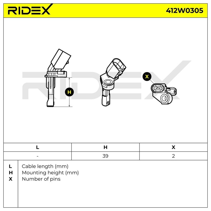 RIDEX ABS Sensor 412W0305 Rear Right Tiguan (5N_) Passat Variant