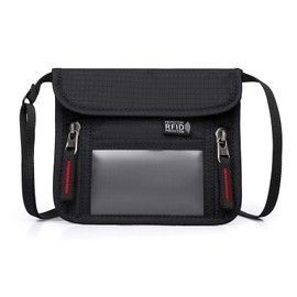 RFID Anti-Theft Chest Bag, Travel Document Bag, Unisex, Waterproof and Wear-Resistant, Adjustable Shoulder Strap, Suitable for Storing Documents, Passports, Cards and Cash