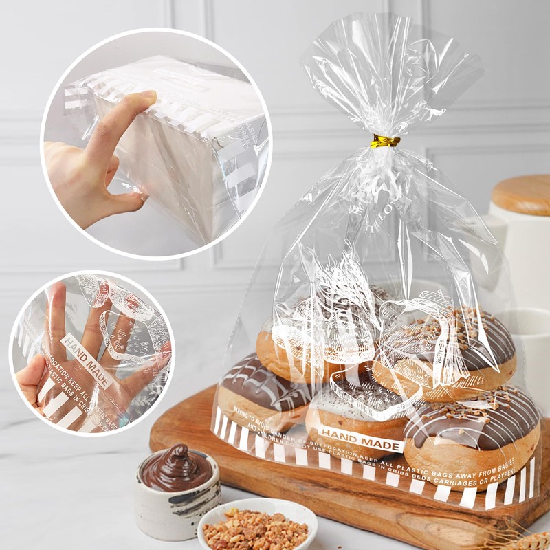 90 PCS 11"x 14" Bread Loaf Packing Bags with Bottom