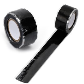 Jokupey 2 Rolls 1" X 10 Ft Grip Silicone Tape, Black Waterproof Self Fusing Silicone Tape for Electrical Wires, Plumbing Repair, Data Line, Bike Handles, Fishing Pole