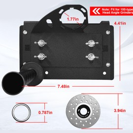 45 Degree Angle Cutting Tool, Angle Grinder Stand, 45 Degree Tile Chamfering Tool with 5 PCS Grinding Disc Wheel Cutting Blades Gloves Chamfer Cutter Holder Attachments for Cutting Ceramic Stone