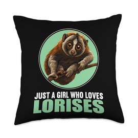 Just a Girl who Loves Lorises Loris Throw Pillow