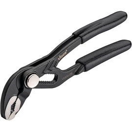 ViGOR Universal Pliers V6504-125 125 mm with Push Button, Jaw Opening up to 44 mm, 15 Adjustment Positions, for Nuts up to 27 mm and Pipes up to 29 mm