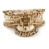 Large Gold Tone Animal Print Acrylic Hair Claw/Clamp (Black/Sand) -
