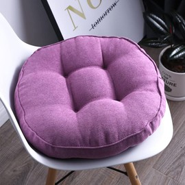 XSlive Soft Round Chair Pad Non Slip Padded Chiar Cushion Soft and Comfortable Seat Cushions for Kitchen Dining Office Chairs (Purple R,18"x18")