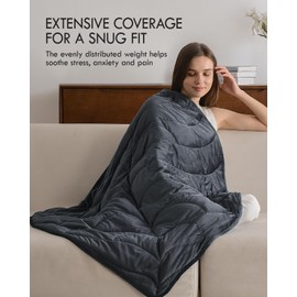 Kaisa Weighted Lap Blanket 5 lbs 41" x 53", Cozy Luxury Crystal Velvet Small Weighted Blanket for Adults, Portable Travel Weighted Blanket for Relaxation, All-Season Blanket, Machine Washable, Gray