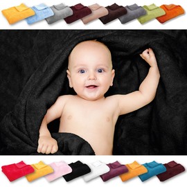 Bestlivings Baby Blanket Cuddly Blanket Crawling Blanket Wrap Blanket Microfibre Many Colours and Sizes Approx. 90 x 140 cm Black