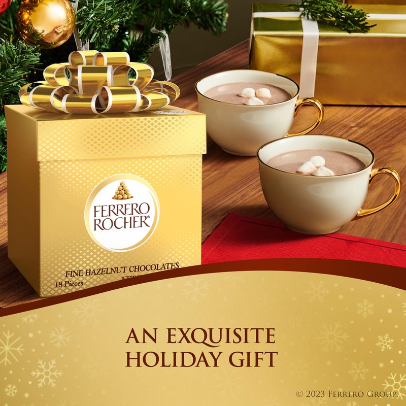 Ferrero Rocher, 4 Holiday Gift Boxes, Premium Gourmet Milk Chocolate