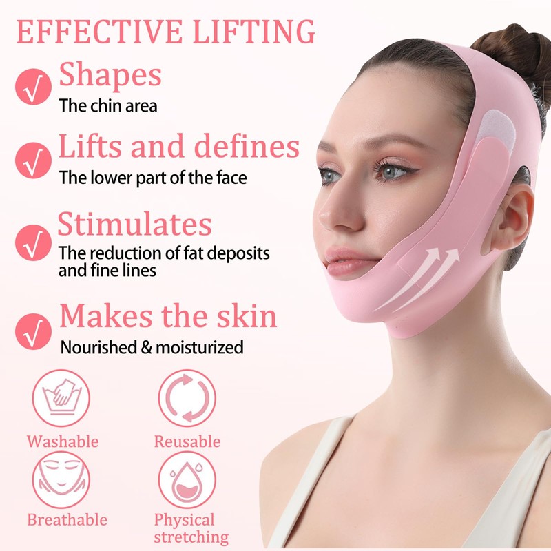 TYXHXTF V-Line Face Mask, Reusable Double Chin Mask, Face Slimming