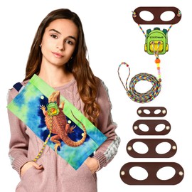 LIKZINWA Bearded Dragon Sling Carrier and Leash Harness,Small Animal Carrier with Adjustable Strap and 4 Size Pack Reptile Harness(Schoolbag+Carrier)