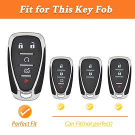 TECARATE Compatible for Chevy Key Fob Cover - Key Fob Case Compatible for Chevy Malibu Camaro Cruze Traverse Blazer Sonic Volt Bolt Equinox(White)