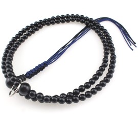 Zen Soto Beads Juzu, Zen Prayer Beads, Soto Shu Buddhism Beads, 108 Juzu Beads, Ebony Wood Beads with Purse