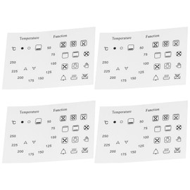 Create idea 4Pcs Oven Temperature and Function Dial Sticker Set 50–250°C + 18 Symbol Decals Laminated Vinyl Replacements, Clear with Black Print