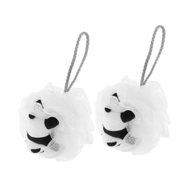 Healeved Boys and Girls Bath Flowers 2-pack Panda Sponge Bath Loofah Exfoliating Body Scrubber for Babies Toddlers