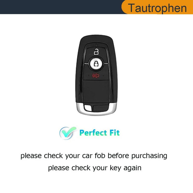 Tautrophen Key Fob Cover Fit for Ford 3 Button Edge